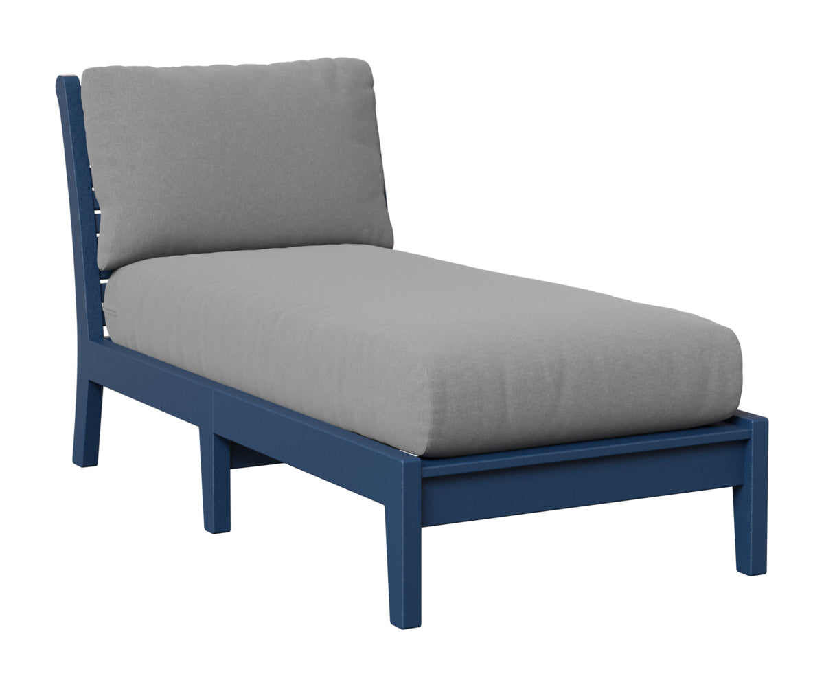 Berlin Gardens Classic Terrace Armless Chaise Lounge in Navy Blue
