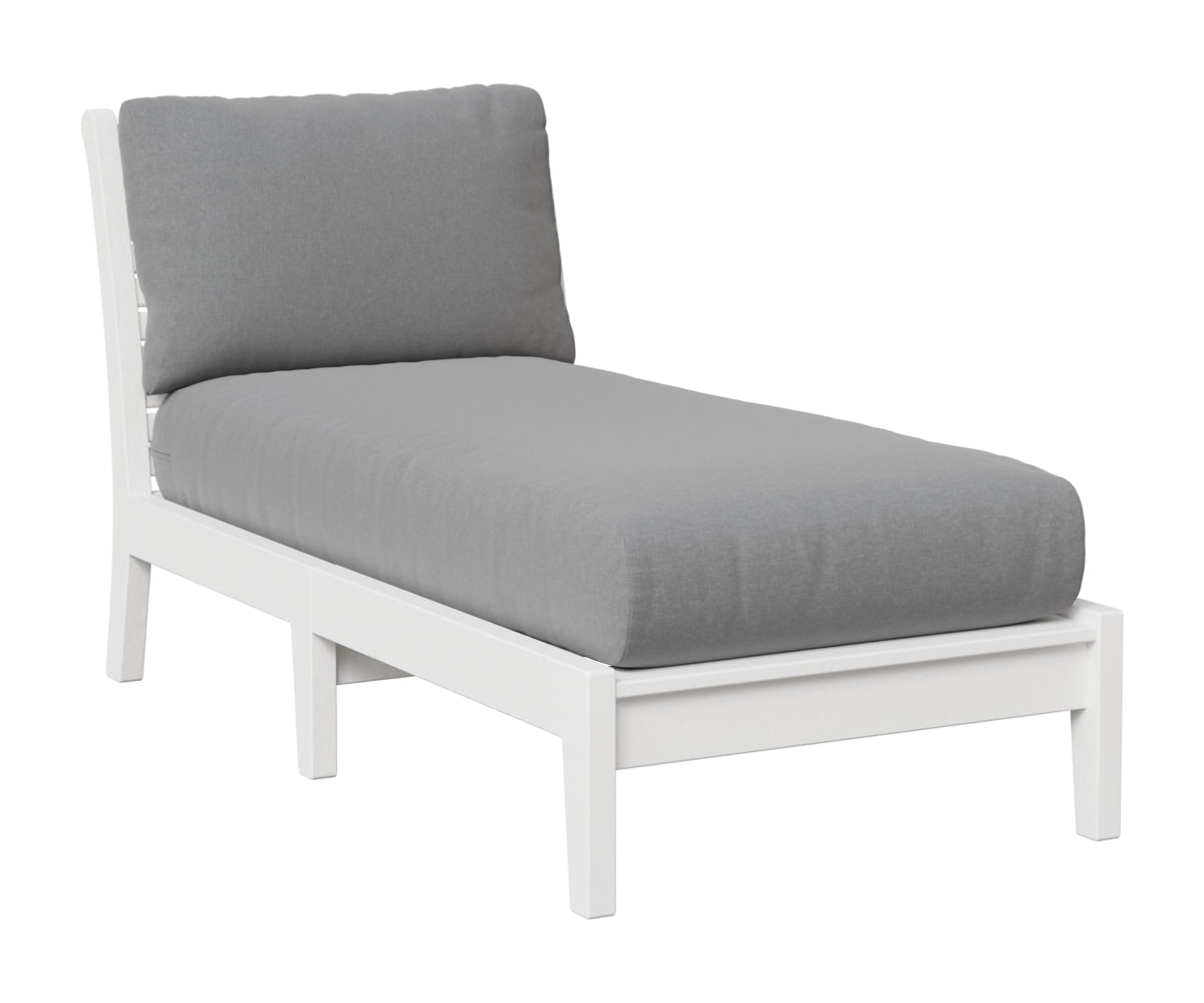 Berlin Gardens Classic Terrace Armless Chaise Lounge in White