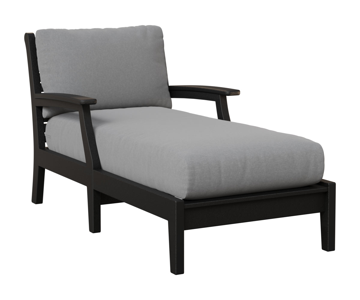 Berlin Gardens Classic Terrace Chaise Lounge in Black