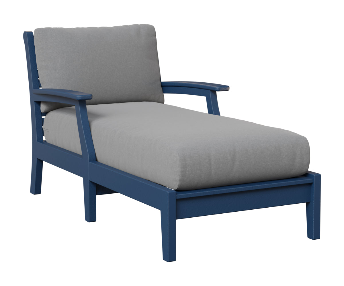 Berlin Gardens Classic Terrace Chaise Lounge in Navy Blue