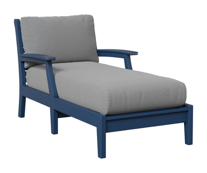 Berlin Gardens Classic Terrace Chaise Lounge in Navy Blue
