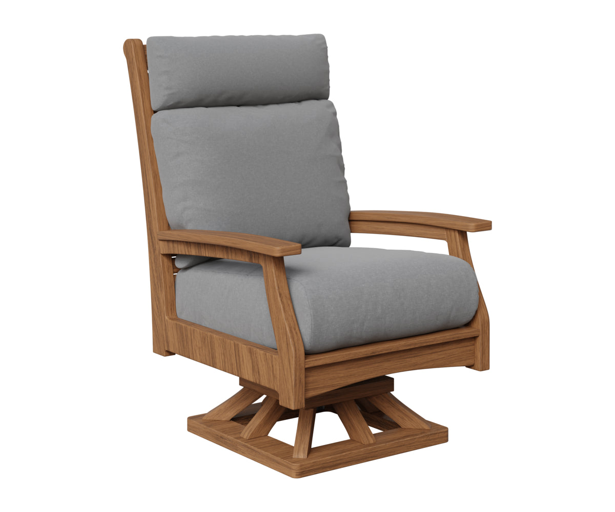 Berlin Gardens Classic Terrace High Back Swivel Rocker in Antique Mahogany