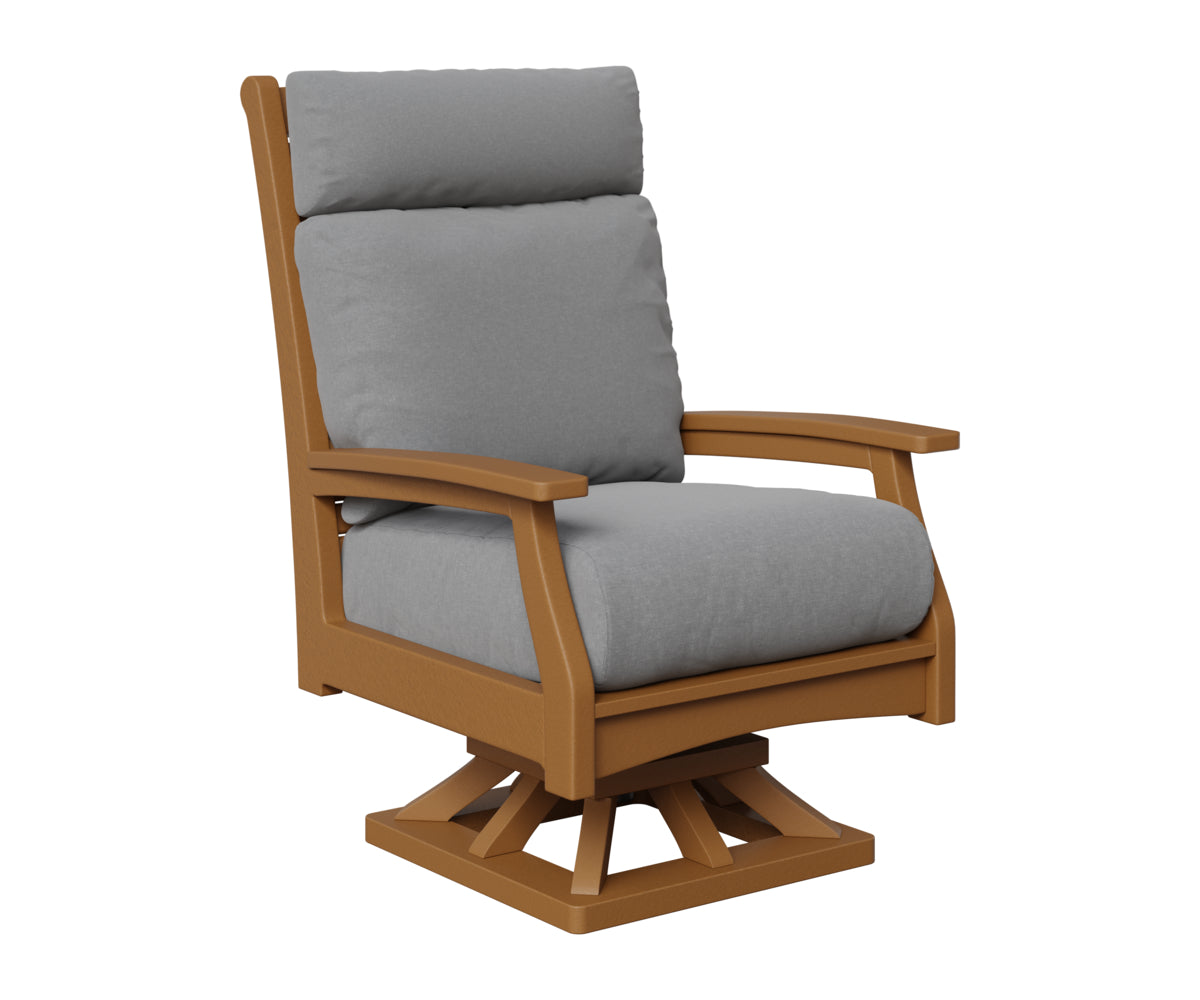 Berlin Gardens Classic Terrace High Back Swivel Rocker in Cedar