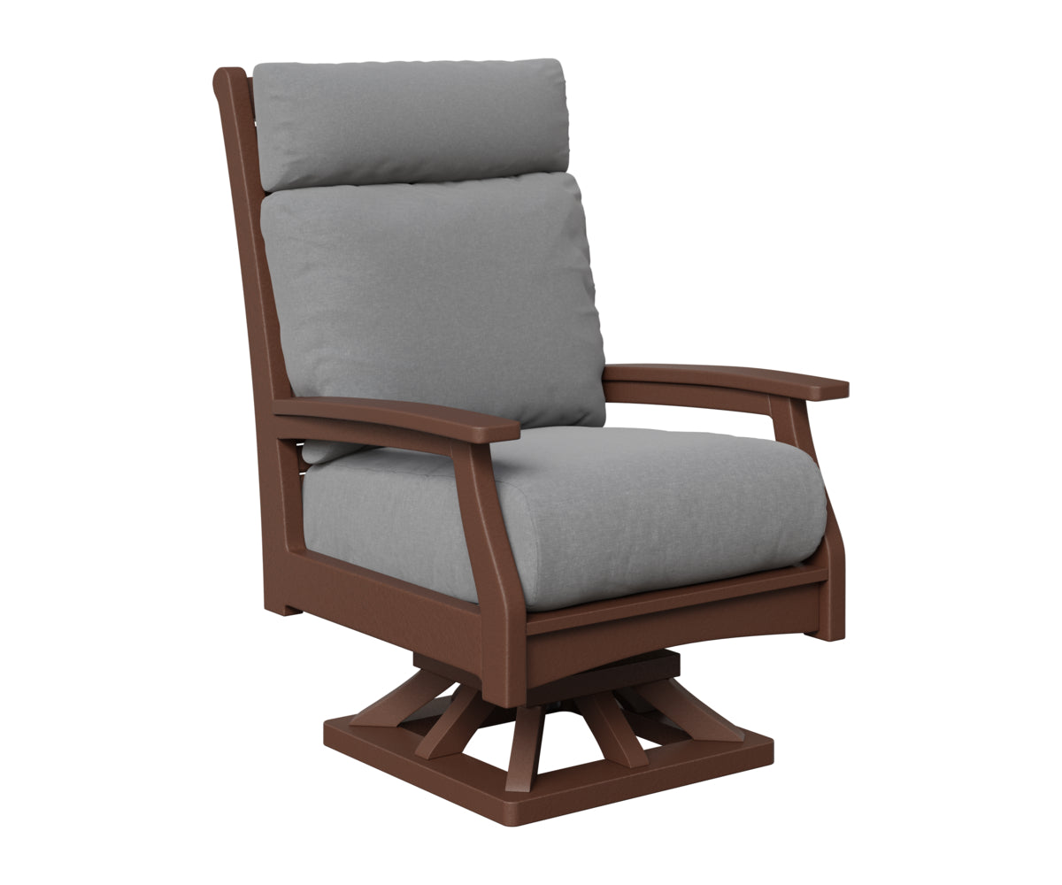 Berlin Gardens Classic Terrace High Back Swivel Rocker in Chocolate Brown