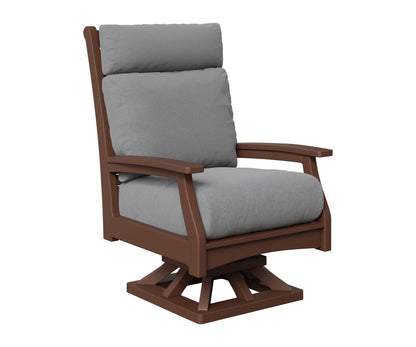 Berlin Gardens Classic Terrace High Back Swivel Rocker in Chocolate Brown
