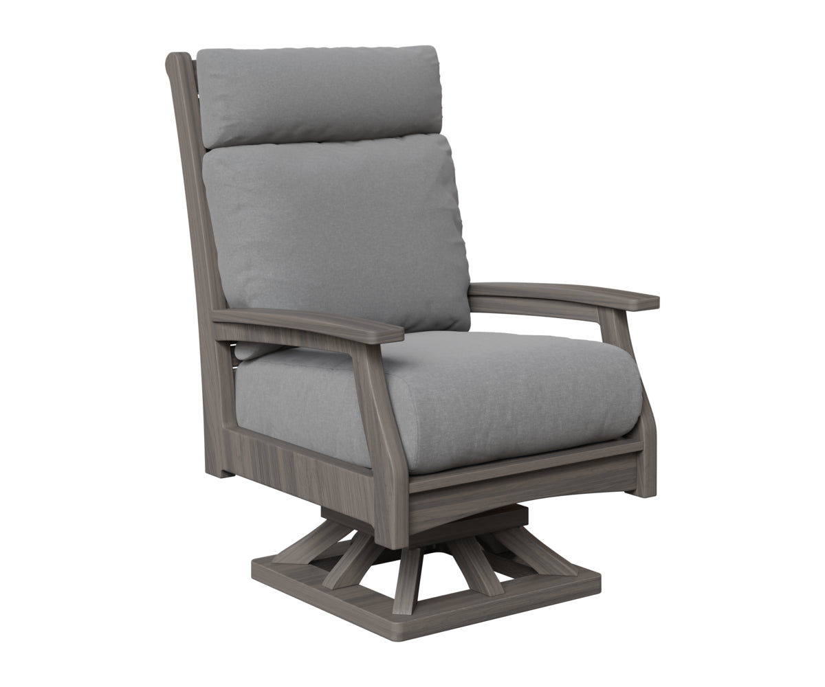 Berlin Gardens Classic Terrace High Back Swivel Rocker in Coastal Gray