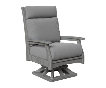 Berlin Gardens Classic Terrace High Back Swivel Rocker in Driftwood Gray