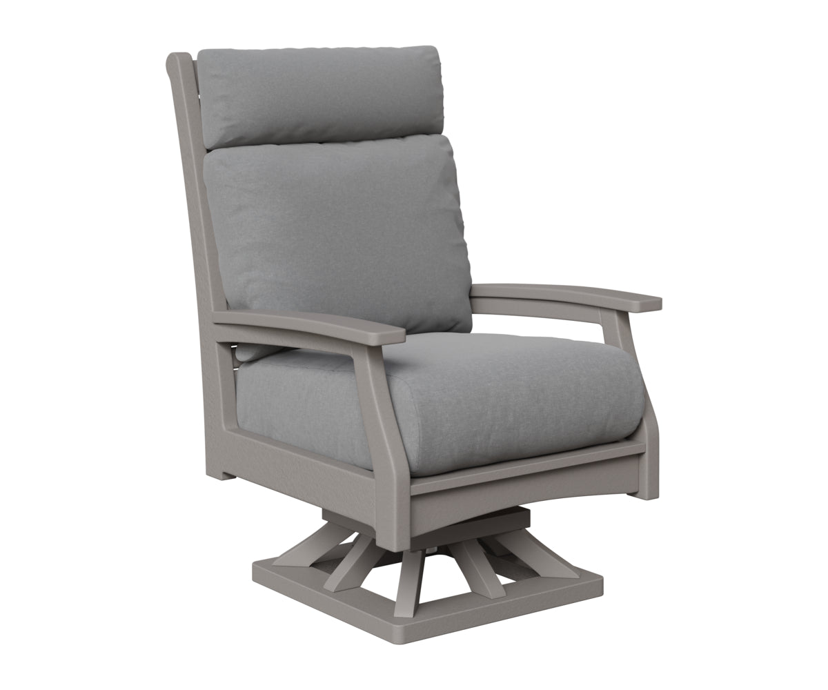 Berlin Gardens Classic Terrace High Back Swivel Rocker in Light Gray