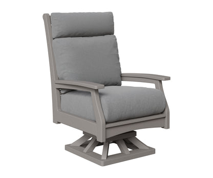 Berlin Gardens Classic Terrace High Back Swivel Rocker in Light Gray