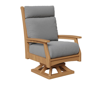 Berlin Gardens Classic Terrace High Back Swivel Rocker in Natural Teak