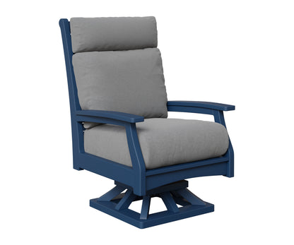 Berlin Gardens Classic Terrace High Back Swivel Rocker in Navy Blue