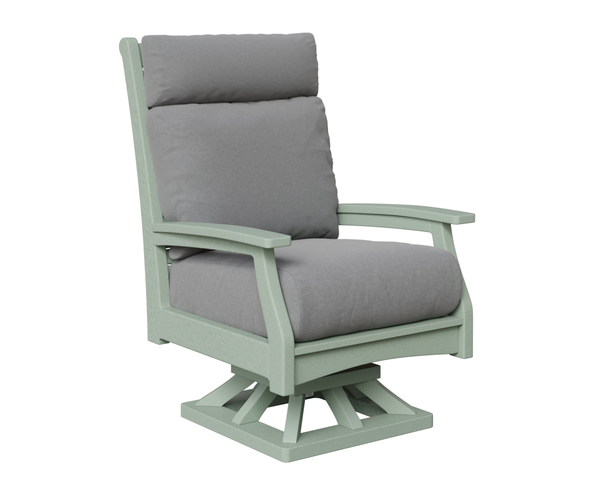 Berlin Gardens Classic Terrace High Back Swivel Rocker in Sea Foam