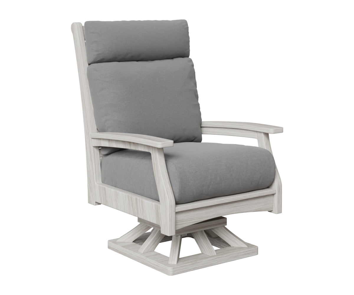 Berlin Gardens Classic Terrace High Back Swivel Rocker in Seashell