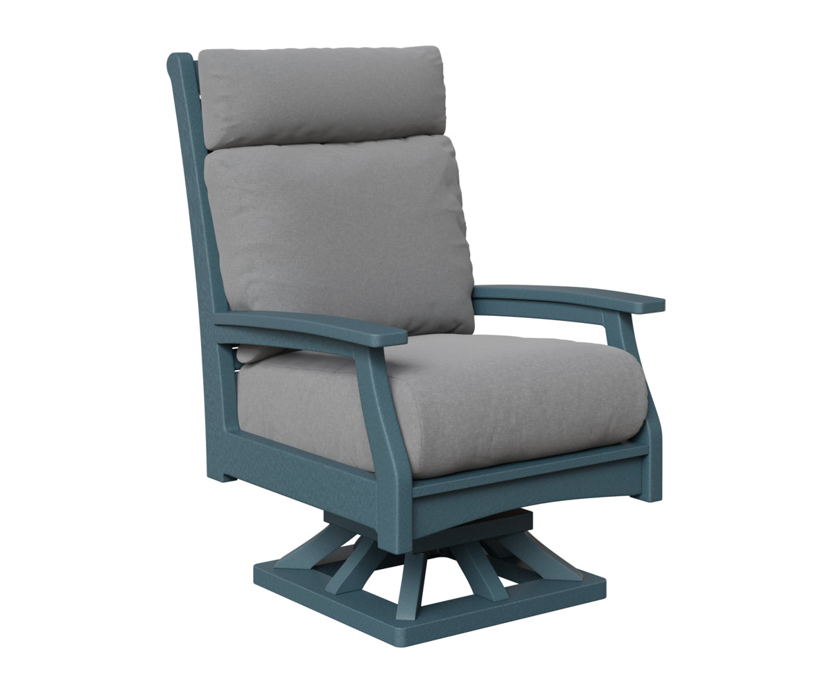 Berlin Gardens Classic Terrace High Back Swivel Rocker in Slate