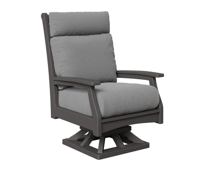 Berlin Gardens Classic Terrace High Back Swivel Rocker in Smoke Gray