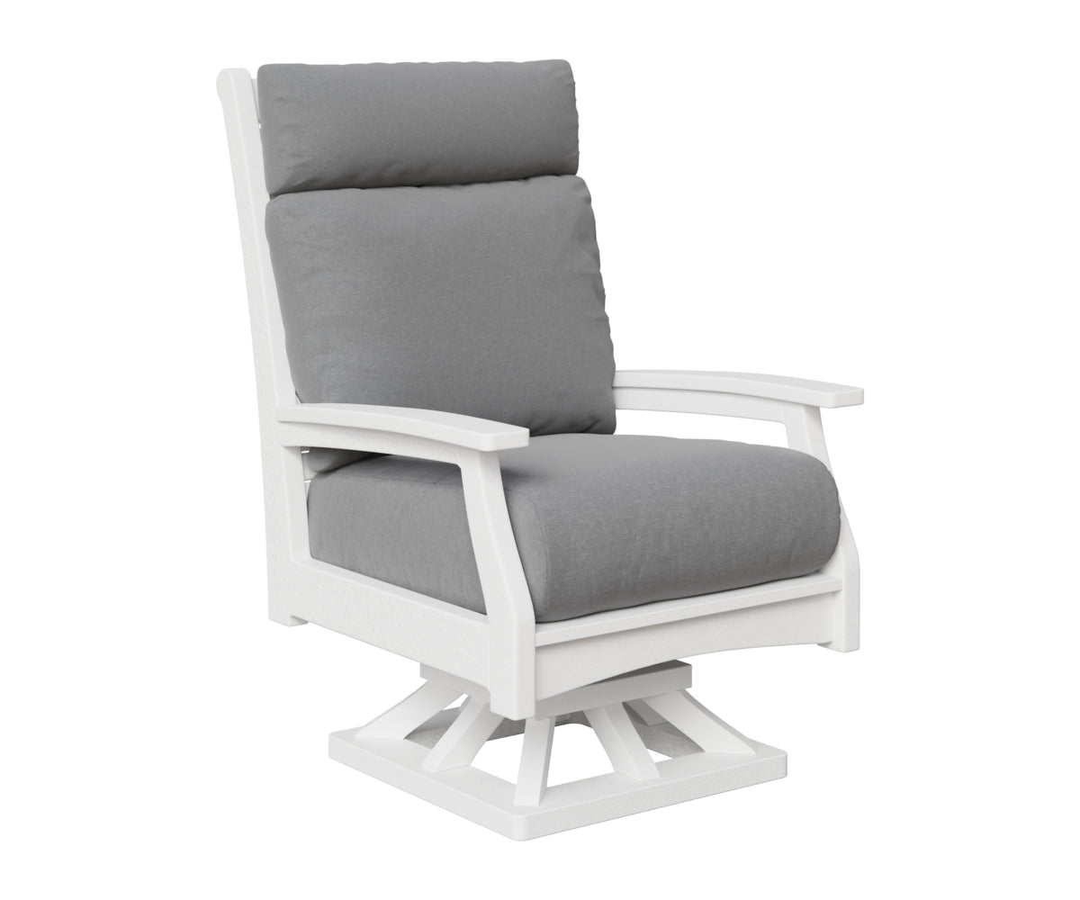 Berlin Gardens Classic Terrace High Back Swivel Rocker in White