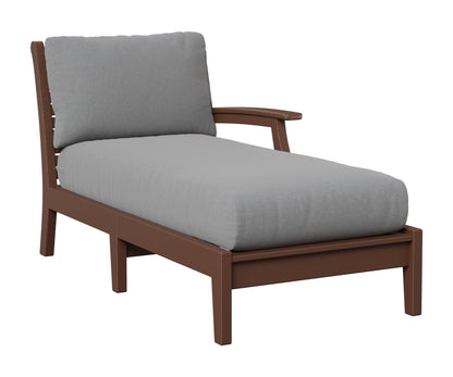 Berlin Gardens Classic Terrace Left Arm Chaise Lounge in Chocolate Brown