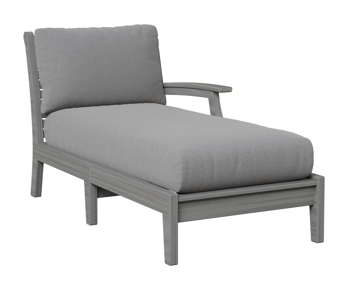 Berlin Gardens Classic Terrace Left Arm Chaise Lounge in Driftwood Gray