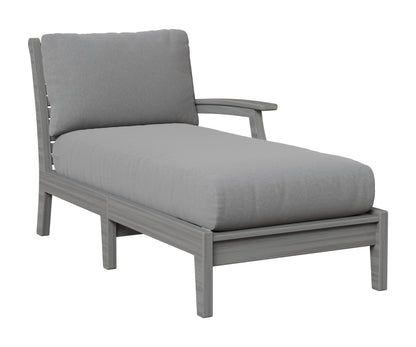 Berlin Gardens Classic Terrace Left Arm Chaise Lounge in Driftwood Gray