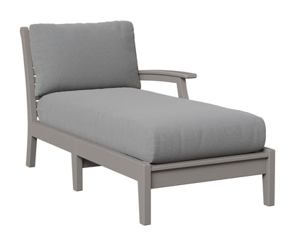 Berlin Gardens Classic Terrace Left Arm Chaise Lounge in Light Gray