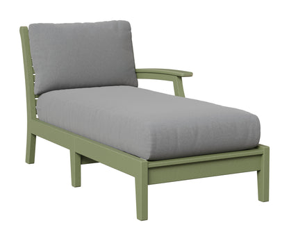 Berlin Gardens Classic Terrace Left Arm Chaise Lounge in Sage