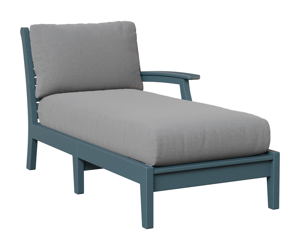 Berlin Gardens Classic Terrace Left Arm Chaise Lounge in Slate