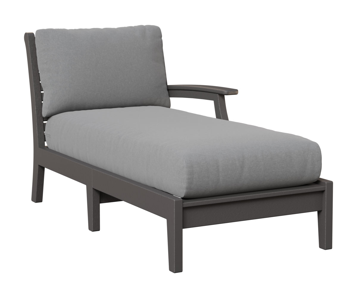 Berlin Gardens Classic Terrace Left Arm Chaise Lounge in Smoke Gray