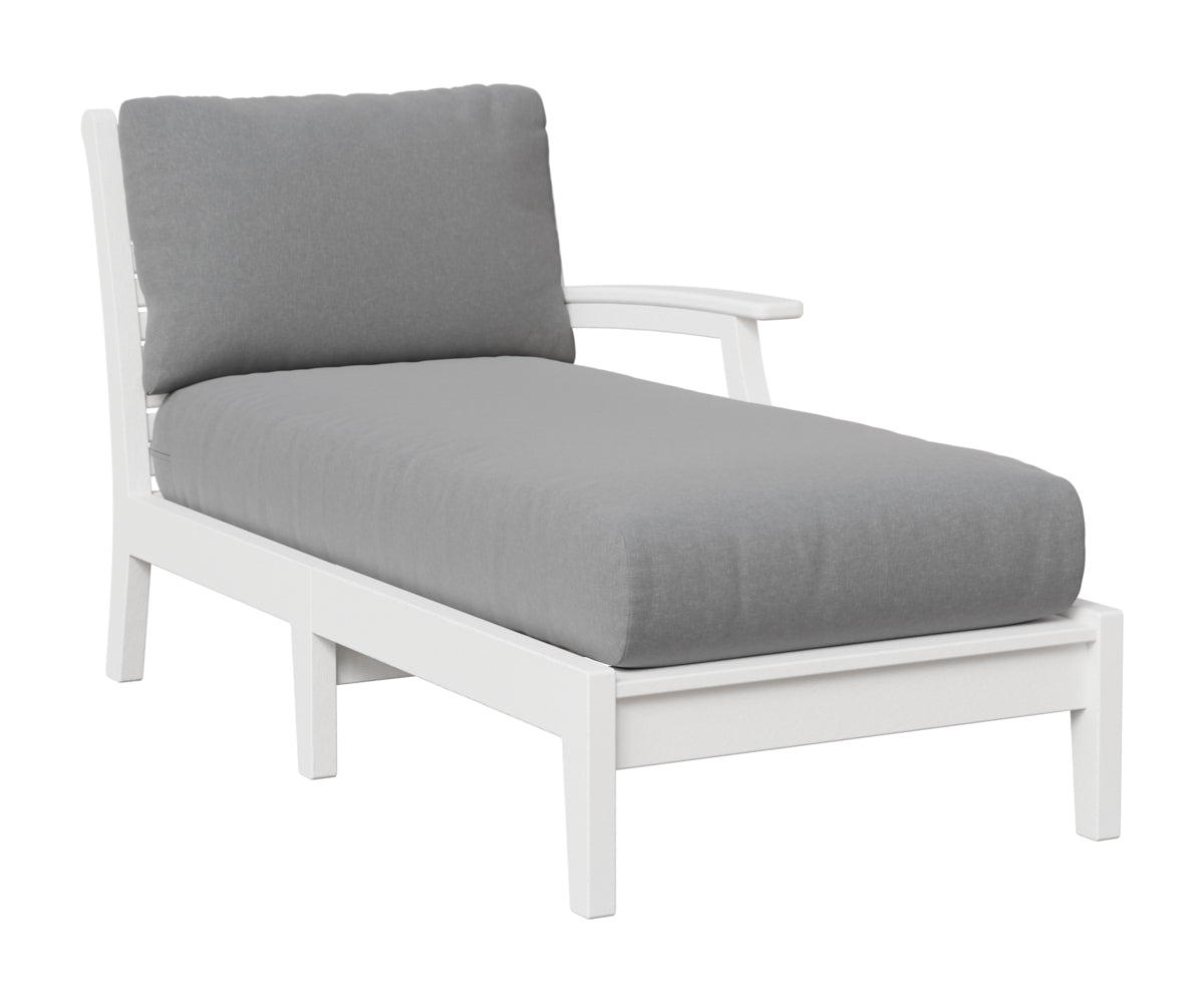 Berlin Gardens Classic Terrace Left Arm Chaise Lounge in White