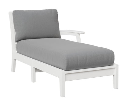 Berlin Gardens Classic Terrace Left Arm Chaise Lounge in White