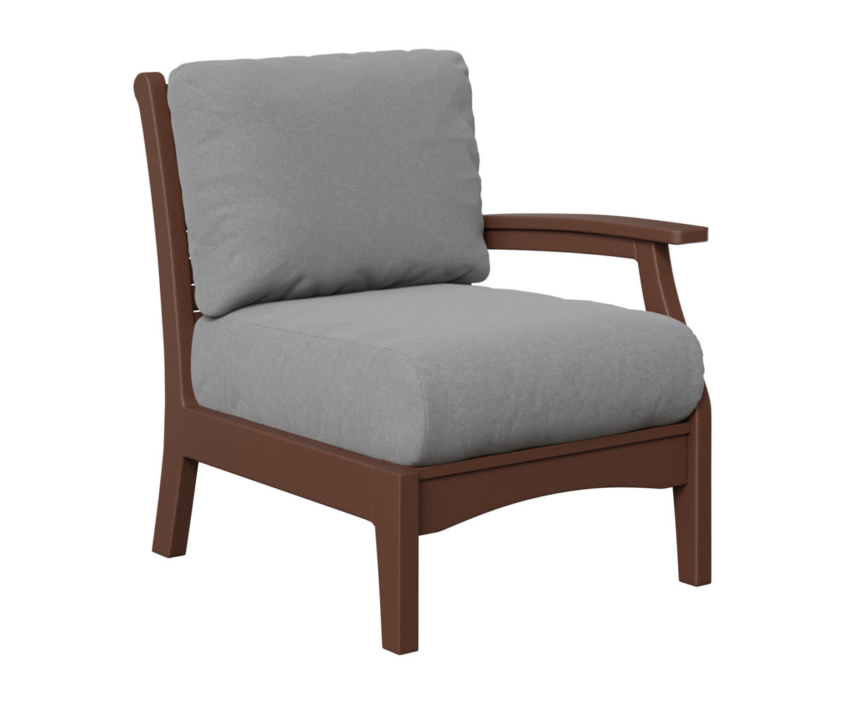 Berlin Gardens Classic Terrace Left Arm Club Chair in Chocolate Brown