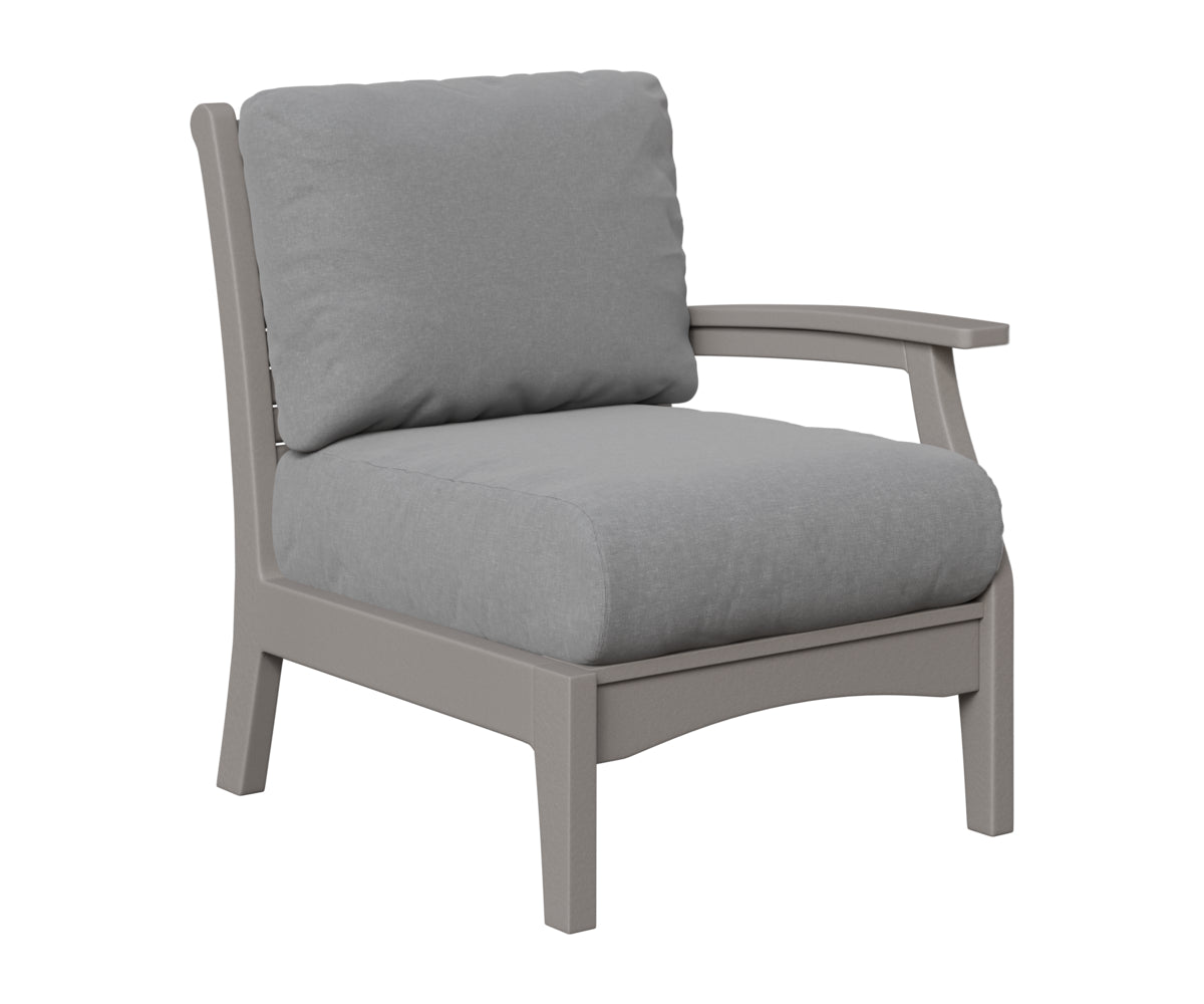 Berlin Gardens Classic Terrace Left Arm Club Chair in Light Gray