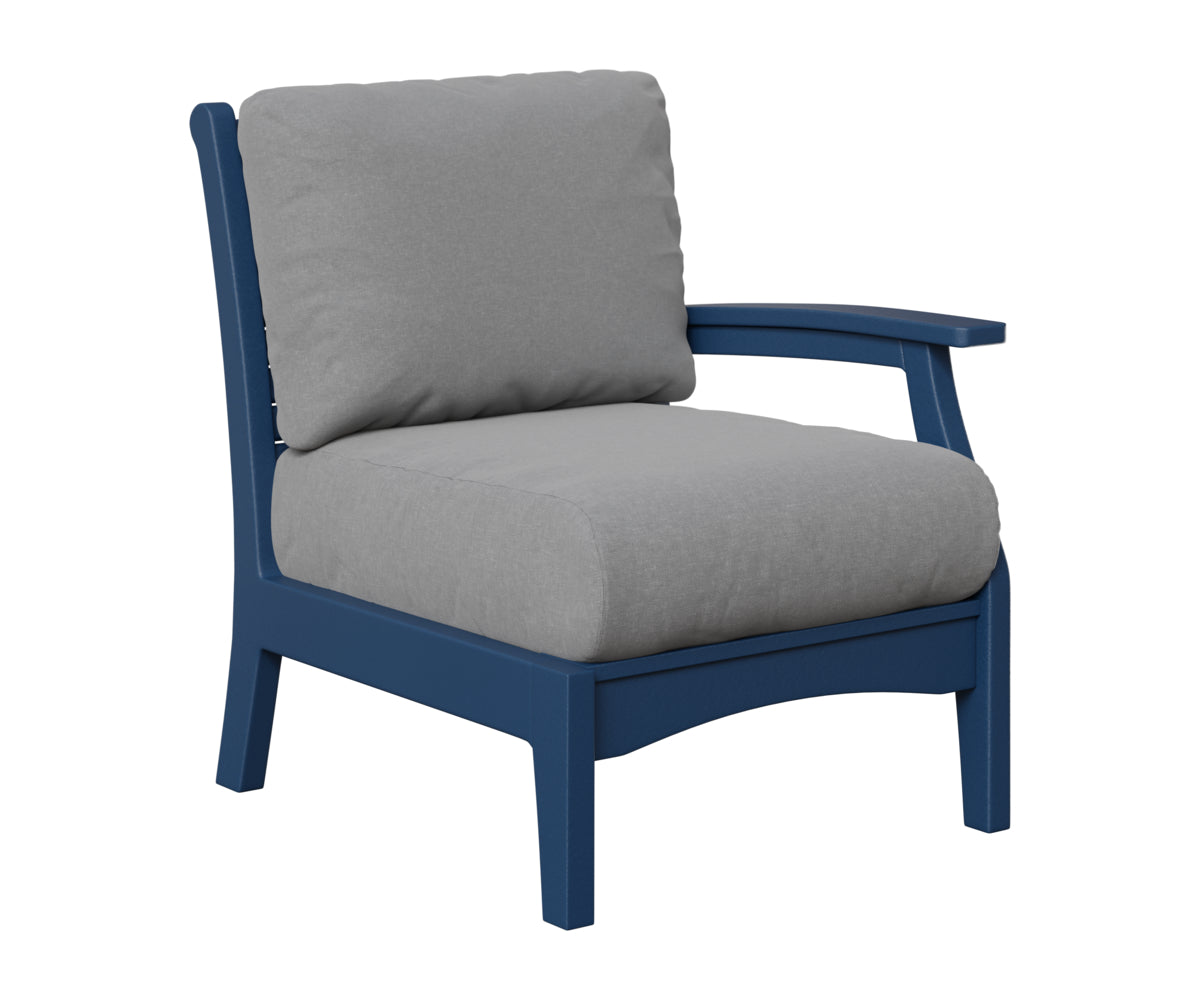 Berlin Gardens Classic Terrace Left Arm Club Chair in Navy Blue