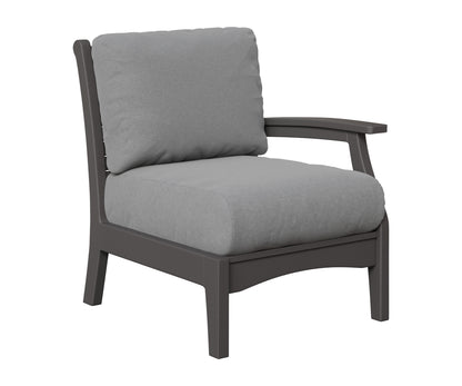 Berlin Gardens Classic Terrace Left Arm Club Chair in Smoke Gray