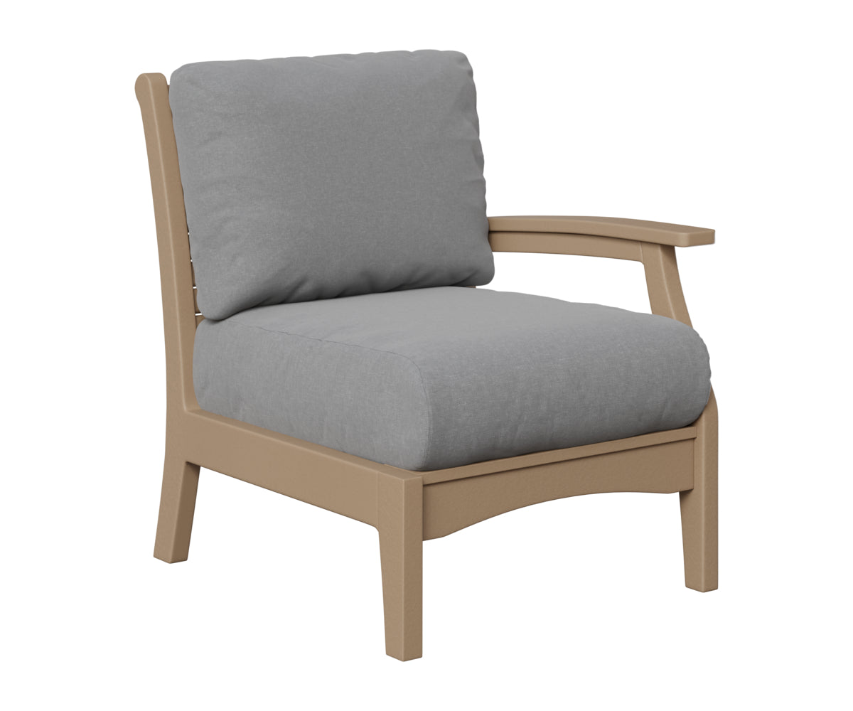Berlin Gardens Classic Terrace Left Arm Club Chair in Weatherwood