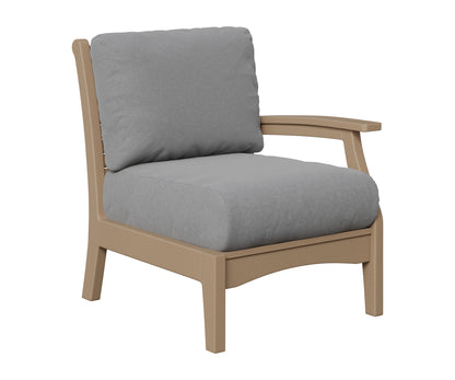 Berlin Gardens Classic Terrace Left Arm Club Chair in Weatherwood