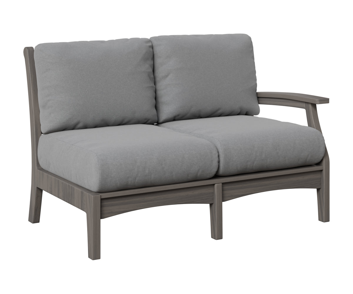 Berlin Gardens Classic Terrace Left Arm Loveseat in Coastal Gray