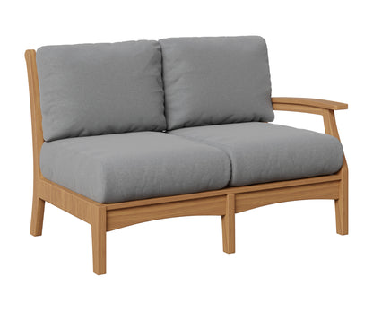 Berlin Gardens Classic Terrace Left Arm Loveseat in Natural Teak