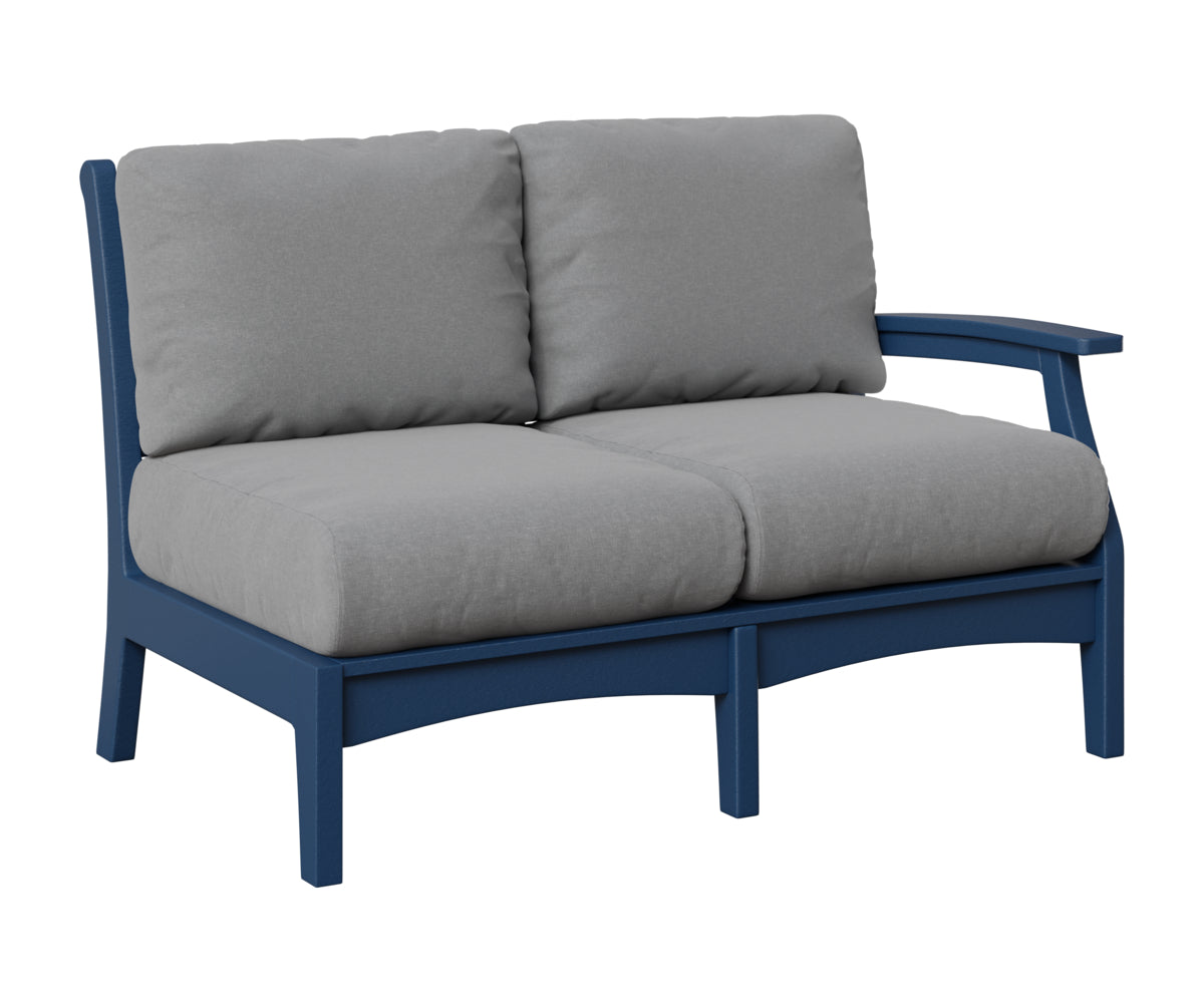 Berlin Gardens Classic Terrace Left Arm Loveseat in Navy Blue