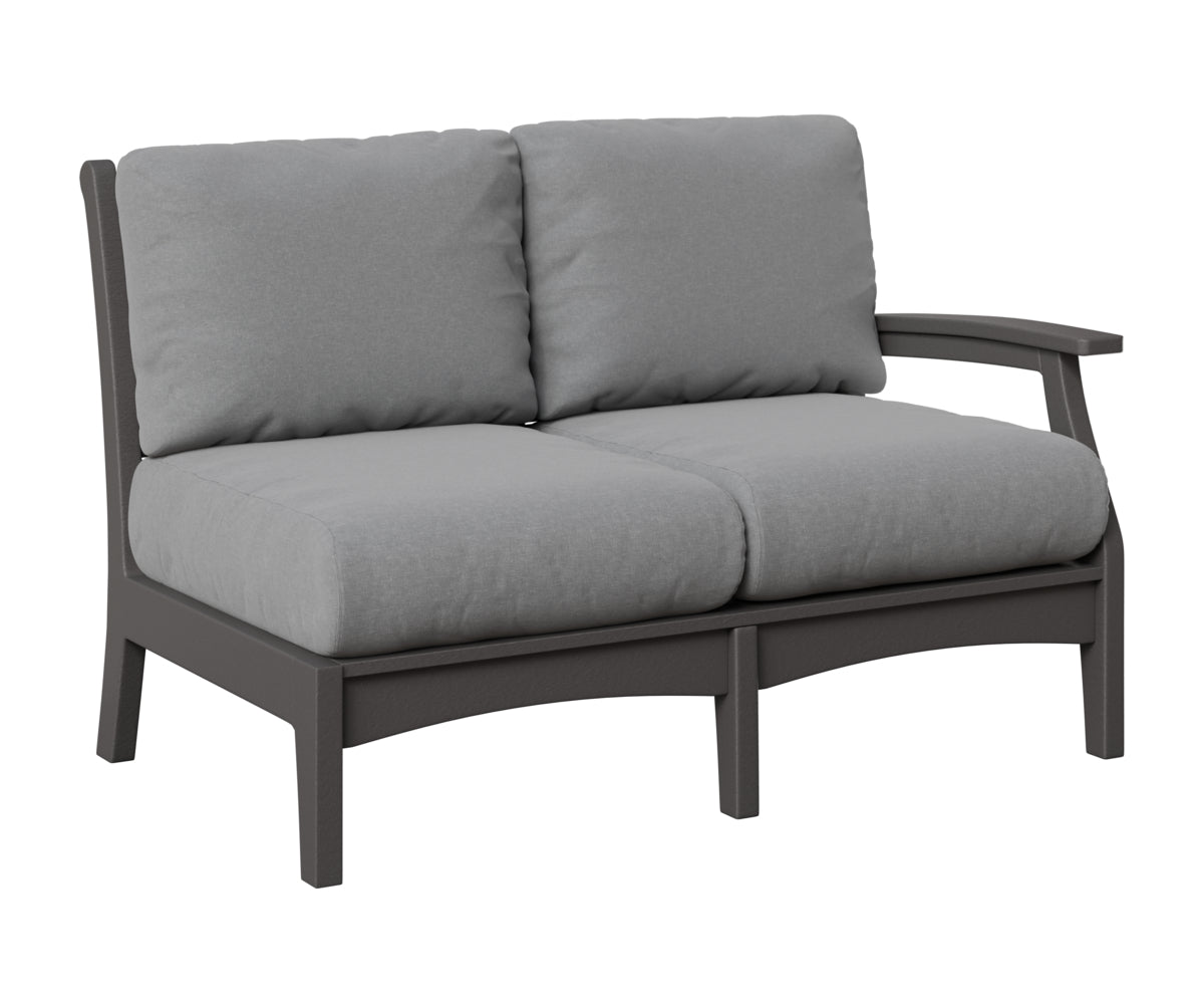 Berlin Gardens Classic Terrace Left Arm Loveseat in Smoke Gray