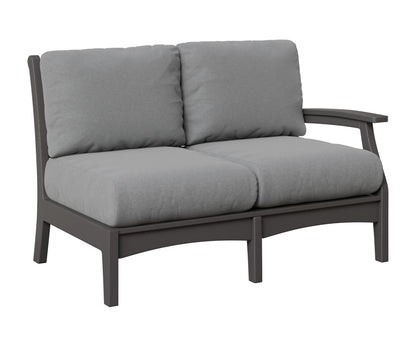 Berlin Gardens Classic Terrace Left Arm Loveseat in Smoke Gray