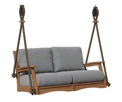 Berlin Gardens Classic Terrace Loveseat Swing in Antique Mahogany