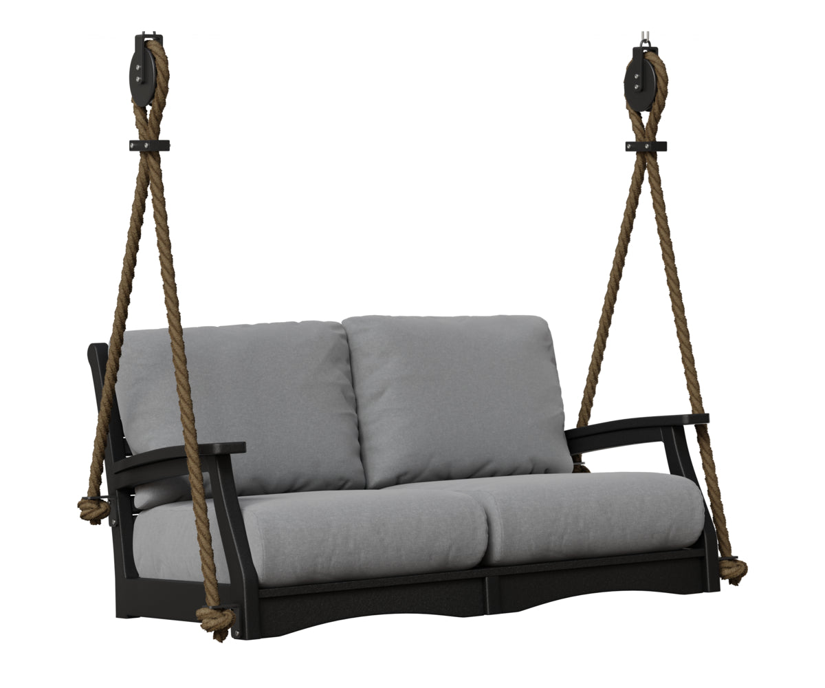 Berlin Gardens Classic Terrace Loveseat Swing in Black