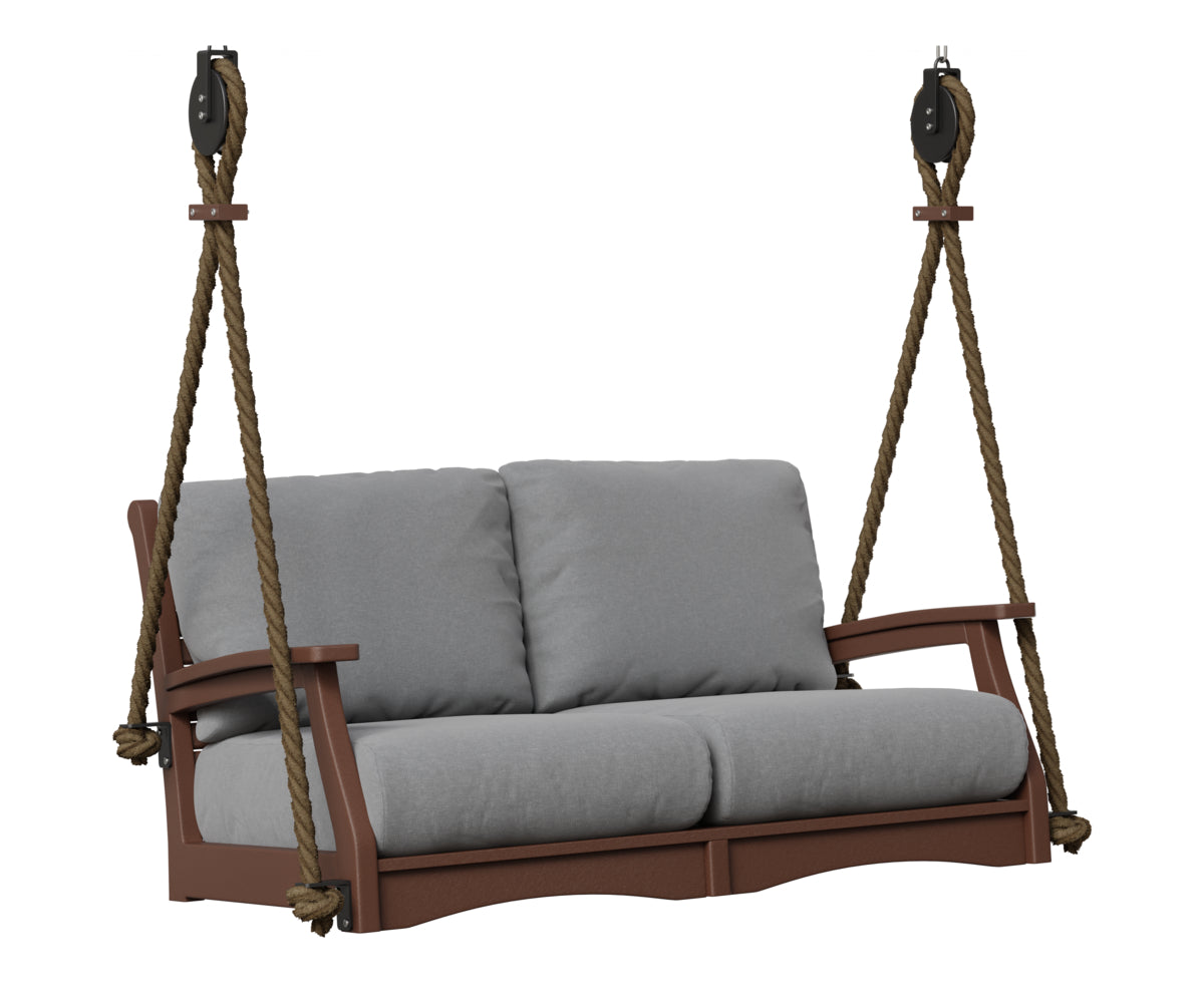 Berlin Gardens Classic Terrace Loveseat Swing in Chocolate Brown