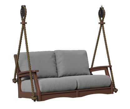 Berlin Gardens Classic Terrace Loveseat Swing in Chocolate Brown