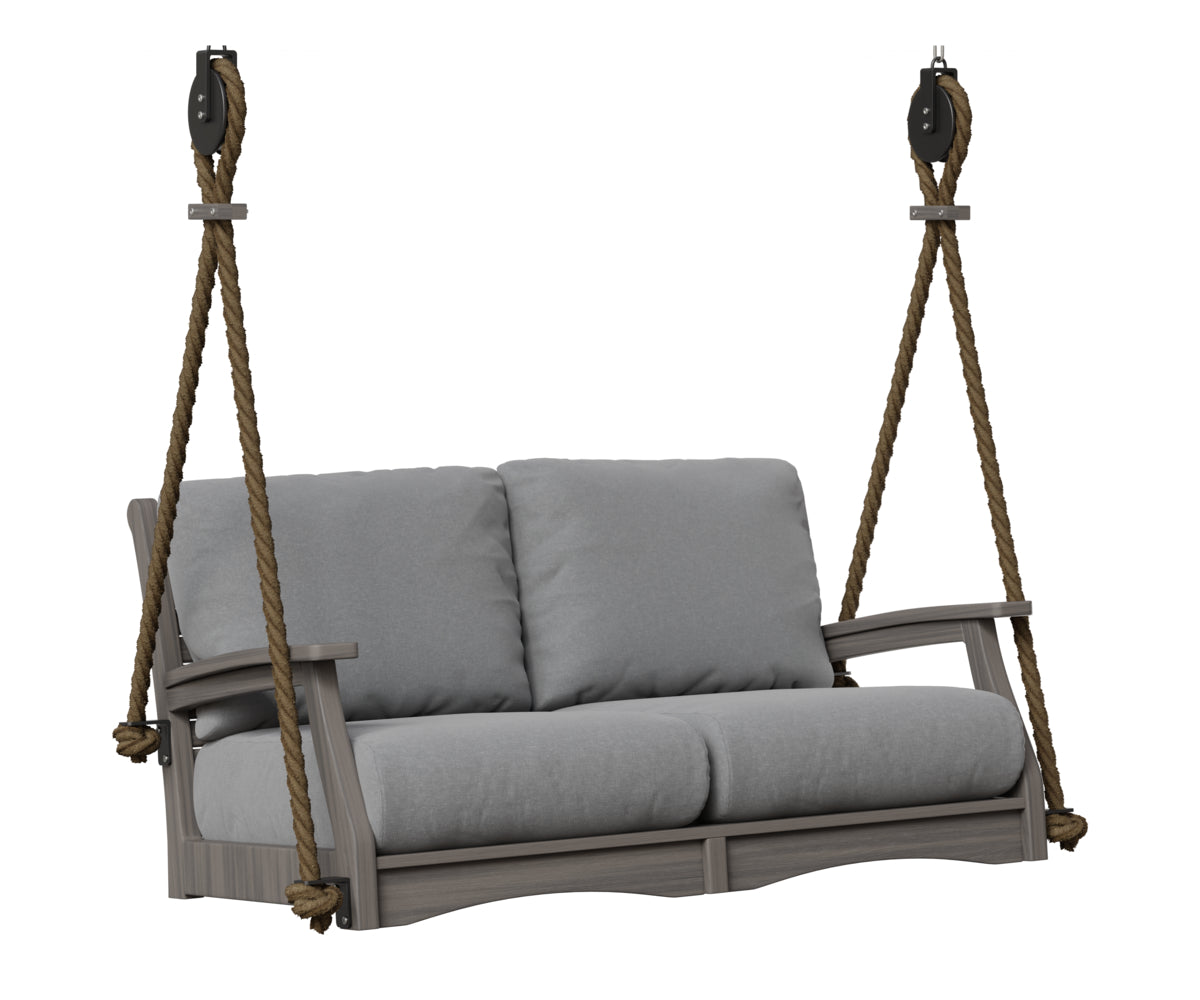 Berlin Gardens Classic Terrace Loveseat Swing in Coastal Gray