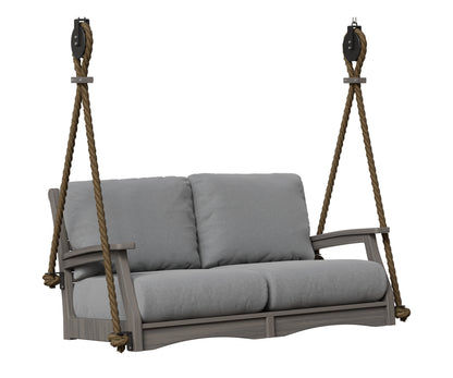Berlin Gardens Classic Terrace Loveseat Swing in Coastal Gray