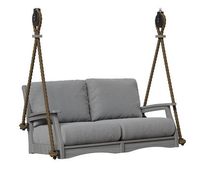 Berlin Gardens Classic Terrace Loveseat Swing in Driftwood Gray
