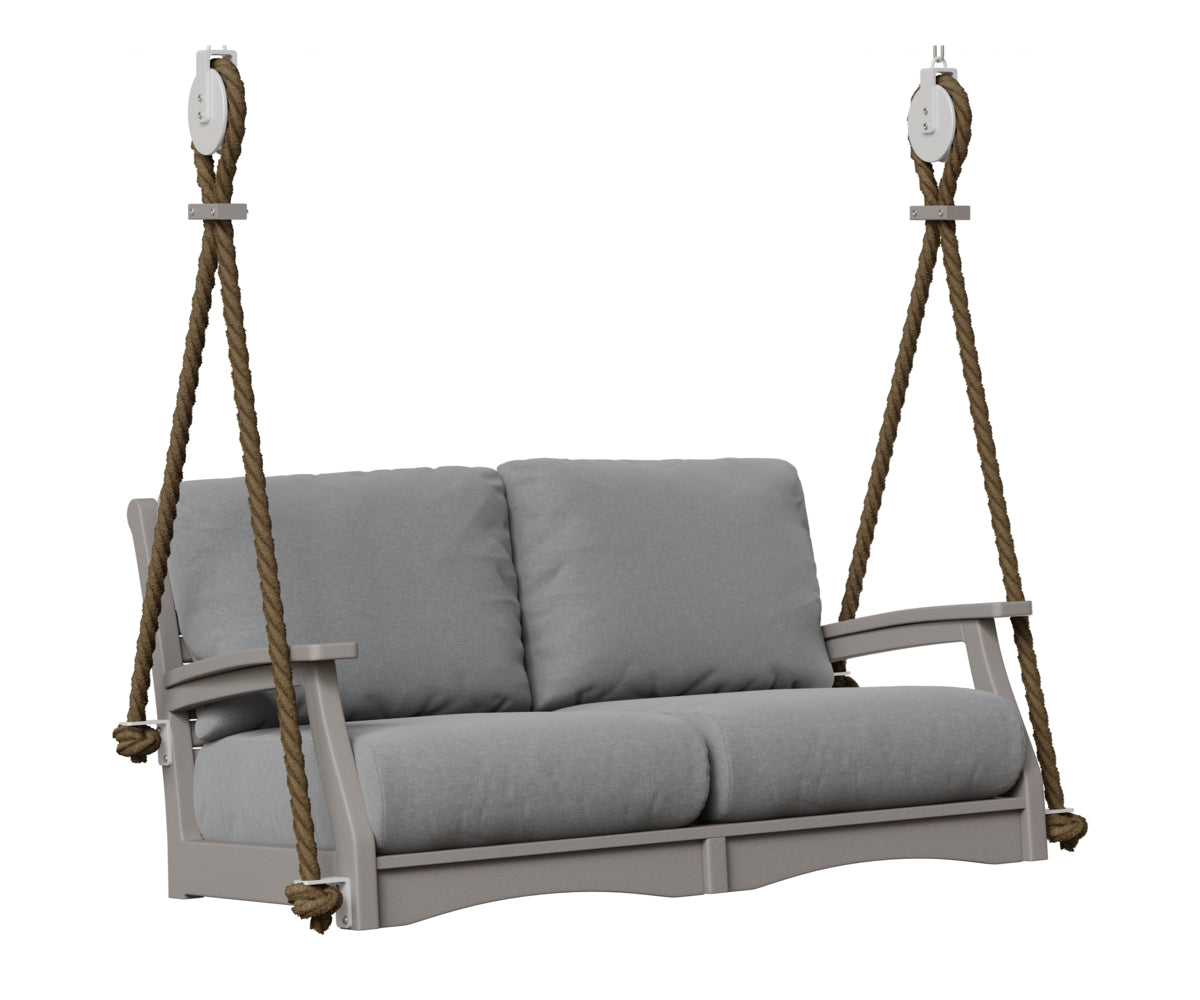 Berlin Gardens Classic Terrace Loveseat Swing in Light Gray