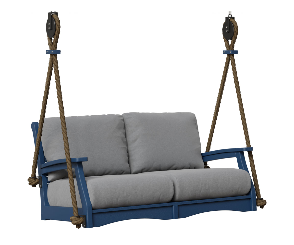 Berlin Gardens Classic Terrace Loveseat Swing in Navy Blue
