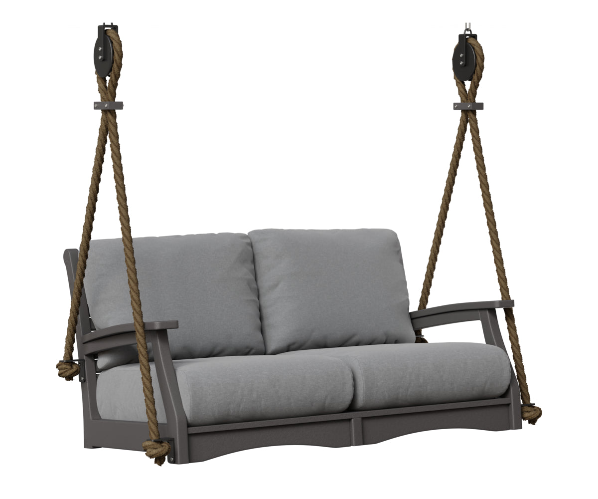 Berlin Gardens Classic Terrace Loveseat Swing in Smoke Gray